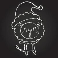 Christmas Lion Chalk Drawing vector