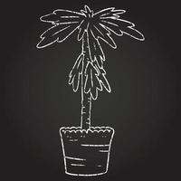 House Plant Chalk Drawing vector