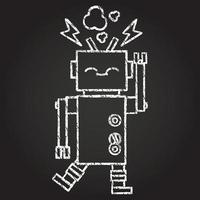 Dancing Robot Chalk Drawing vector