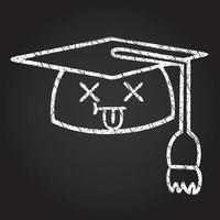 dibujo de tiza de gorro de graduación vector