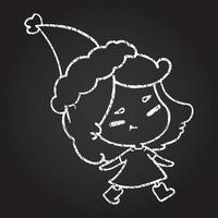 Christmas Woman Chalk Drawing vector