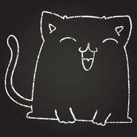 Happy Cat Chalk Drawing vector