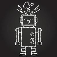 Robot Chalk Drawing vector