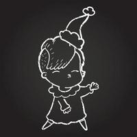 Christmas Woman Chalk Drawing vector