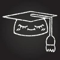 Graduation Cap Chalk Drawing vector