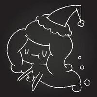 Christmas Ghost Chalk Drawing vector