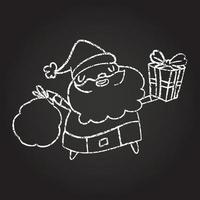 dibujo de tiza de santa claus vector