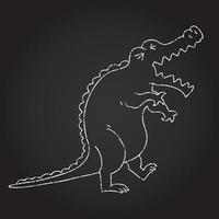 Roaring Crocodile Chalk Drawing vector