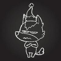 Festive Wolf Chalk Drawing vector