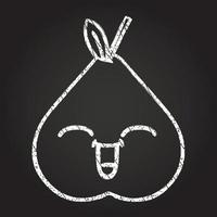 Happy Pear Chalk Drawing vector