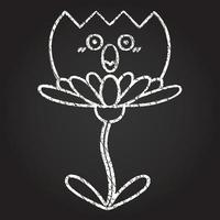 Frightened Flower Chalk Drawing vector