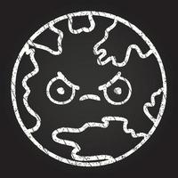 Angry Earth Chalk Drawing vector