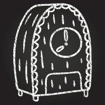 Old Clock Chalk Drawing vector