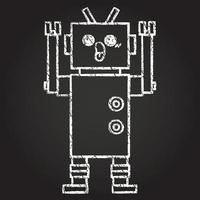 Robot Chalk Drawing vector