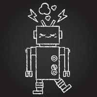 Robot Chalk Drawing vector