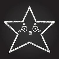 Star With Face Chalk Drawing vector