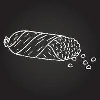 Corn Cob Chalk Drawing vector