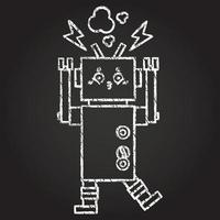 Robot Chalk Drawing vector