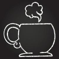 Steaming Coffee Chalk Drawing vector