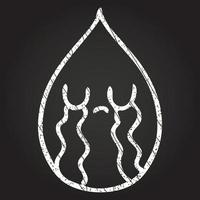 Crying Teardrop Chalk Drawing vector