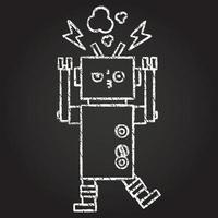 Crazy Robot Chalk Drawing vector