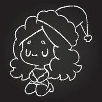 Festive Woman Chalk Drawing vector