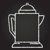 Coffee Kettle Chalk Drawing vector