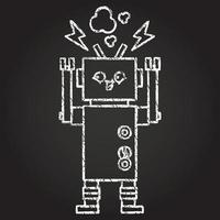 Robot Chalk Drawing vector