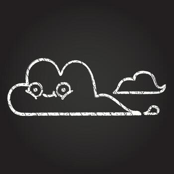 Raincloud Chalk Drawing vector