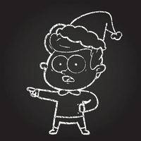Christmas Boy Chalk Drawing vector