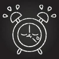 dibujo de tiza de reloj despertador vector