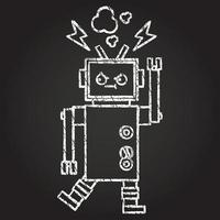 Robot Chalk Drawing vector