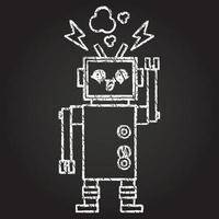 Robot Chalk Drawing vector