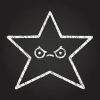 Angry Star Chalk Drawing vector