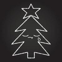 dibujo de tiza del árbol de navidad vector