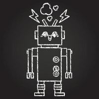 Robot Chalk Drawing vector