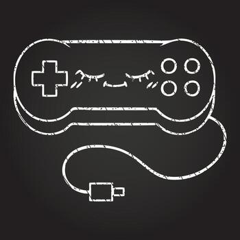 dibujo de tiza del controlador de juego vector