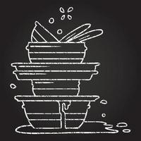 Washing Up Chalk Drawing vector