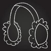 Earmuffs Chalk Drawing vector