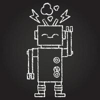 Robot Chalk Drawing vector