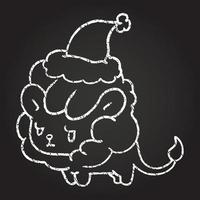 Festive Lion Chalk Drawing vector