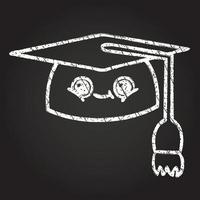 College Cap Chalk Drawing vector