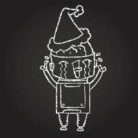 Christmas Cyborg Chalk Drawing vector