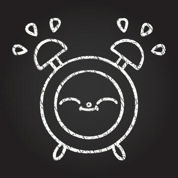 Alarm Clock Chalk Drawing vector
