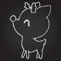 Cute Reindeer Chalk Drawing vector