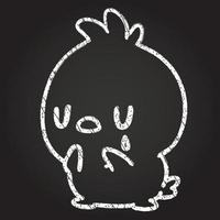 Sad Bird Chalk Drawing vector