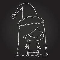 Christmas Woman Chalk Drawing vector