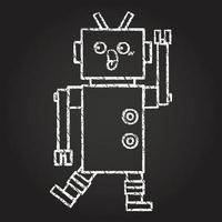 Surprised Robot Chalk Drawing vector