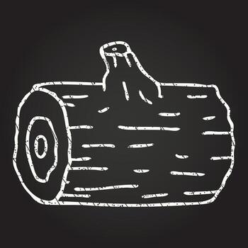 Log Chalk Drawing vector