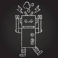 dibujo de tiza de robot vector